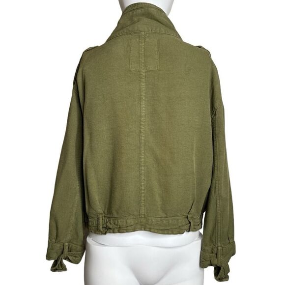 Bershka Cargo Utility Zip Up Jacket Army green Size Medium - Picture 2 of 2